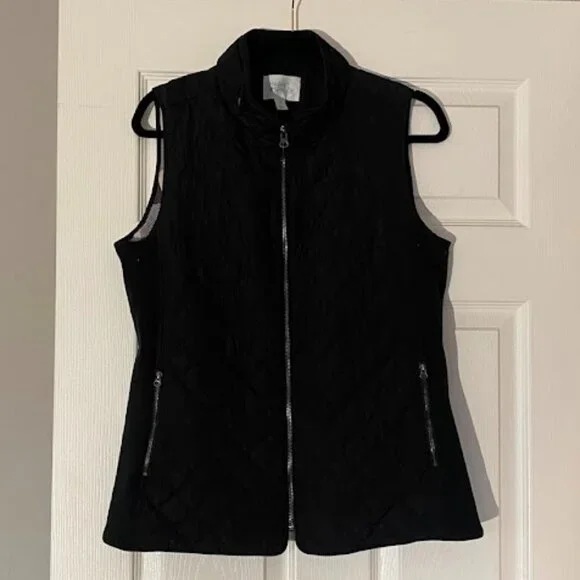 Market & Spruce women's black quilted vest, size M - Picture 4 of 10